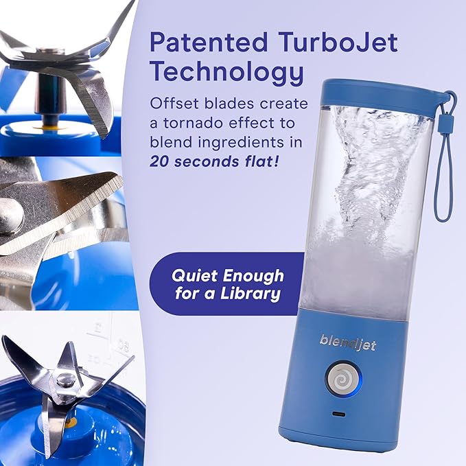 BlendJet Portable Blender for Smoothies & Shakes - 16oz BlendJet 2 Cordless Personal Small Blender, USB-C Rechargeable & Self Cleaning - Mini Travel Blender with Stainless Steel Blade (Nicktoons)