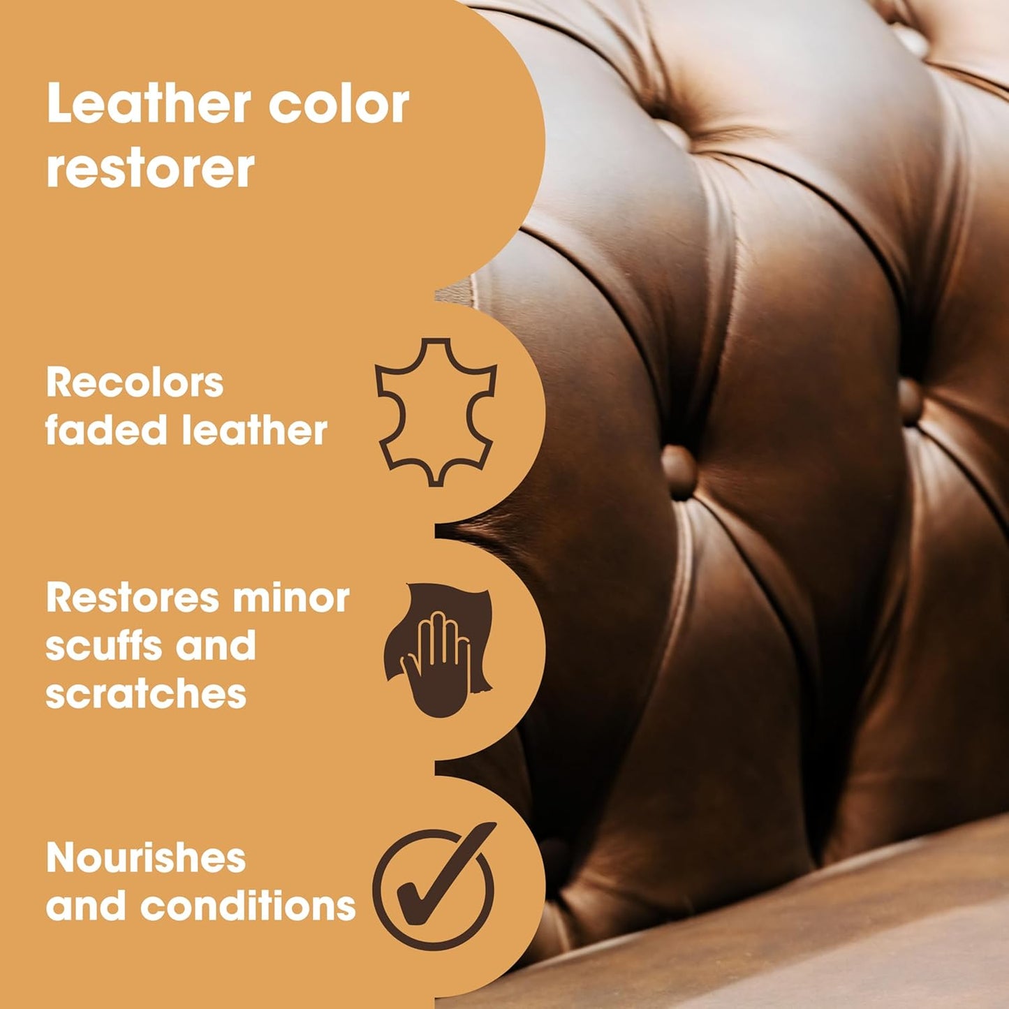 The Original Leather Recoloring Balm by Furniture Clinic - Beige Leather Dye for Furniture, Couches & Car Seats - Restore Scratched, Faded, & Damaged Surfaces