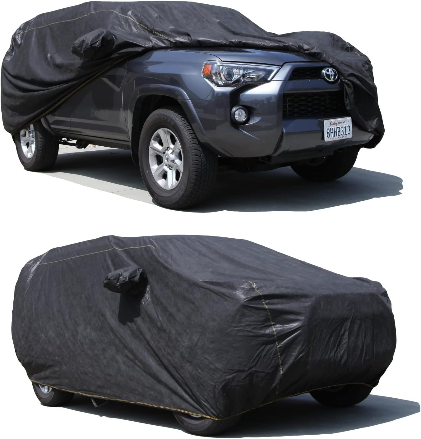 All Weather Waterproof car Cover Good for rain Snow uv Protection dust mid-Size SUV Cayenne Outback Atlas Aviator Range Rover Passport RX350 Black