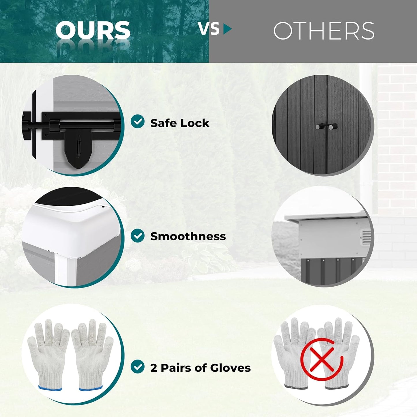 MyVoice 6x6 FT Outdoor Resin Storage Shed with HD Window, Rustproof Waterproof Garden Tool Shed, 12mm Thickened PP Panels, Large Capacity Outdoor Utility House for Backyard Patio (with Floor)