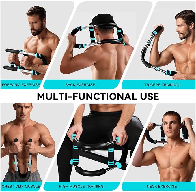 Twister Arm Trainer, 30-110lb Adjustable Twister Arm Chest Exerciser for Men, Detachable Spring Workout Bar, Portable Home Gym Arm Exercise Machine for Strength Training.