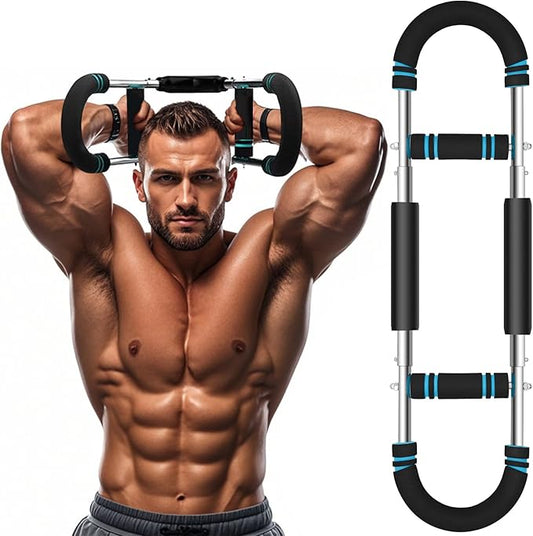 Twister Arm Exerciser, 66-110lb Adjustable Bar, Twister Arm Trainer Chest Shoulder Arm Workout Equipment, Portable Detachable Upper Body Fitness Machine for Home & Gym