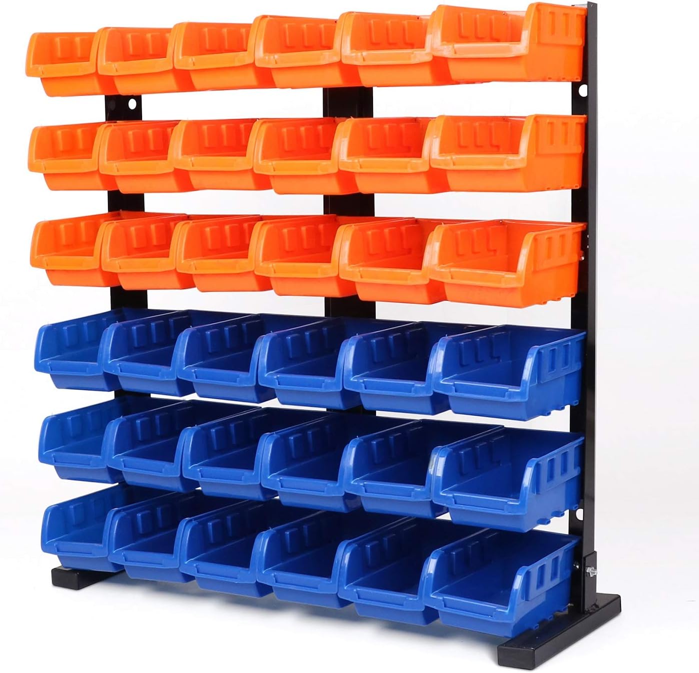 HORUSDY Storage Bins Parts Rack 36Pcs Bin Organizer Garage Plastic Shop Tool, Tools for Men