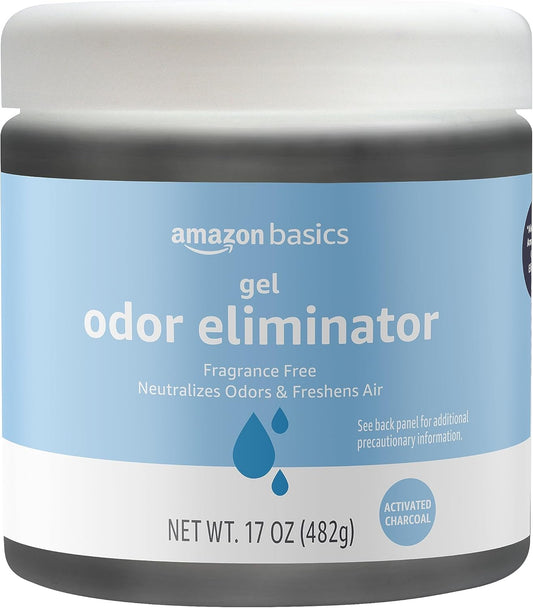 Amazon Basics Gel Odor Eliminator, Activated Charcoal, Fragrance Free, 17 Oz, Pack of 1
