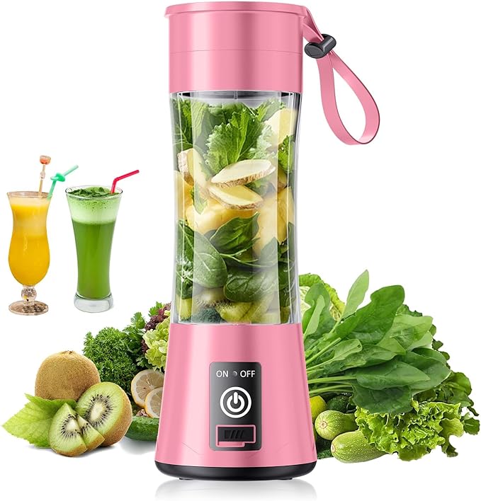 Cordless Personal Size Portable Blender - Blender Make Smoothies & Shakes, 12 Oz BAP Free Traveling Cup, Quickly Squeezed in Office/Picnic/Sprots