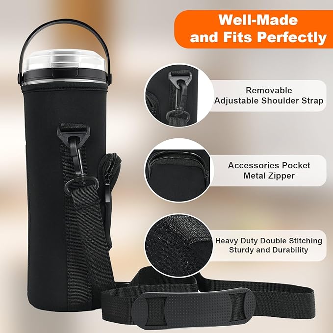 Storage Bag for Ninja Portable Blender Dust Cover Sleeve with Adjustable Shoulder for Ninja BC151NV/BC51NV/BC151BK/BC151CR/BC151EM/ BC151PR/BC151WH/BC155PS Blast Portable Blender (Black)