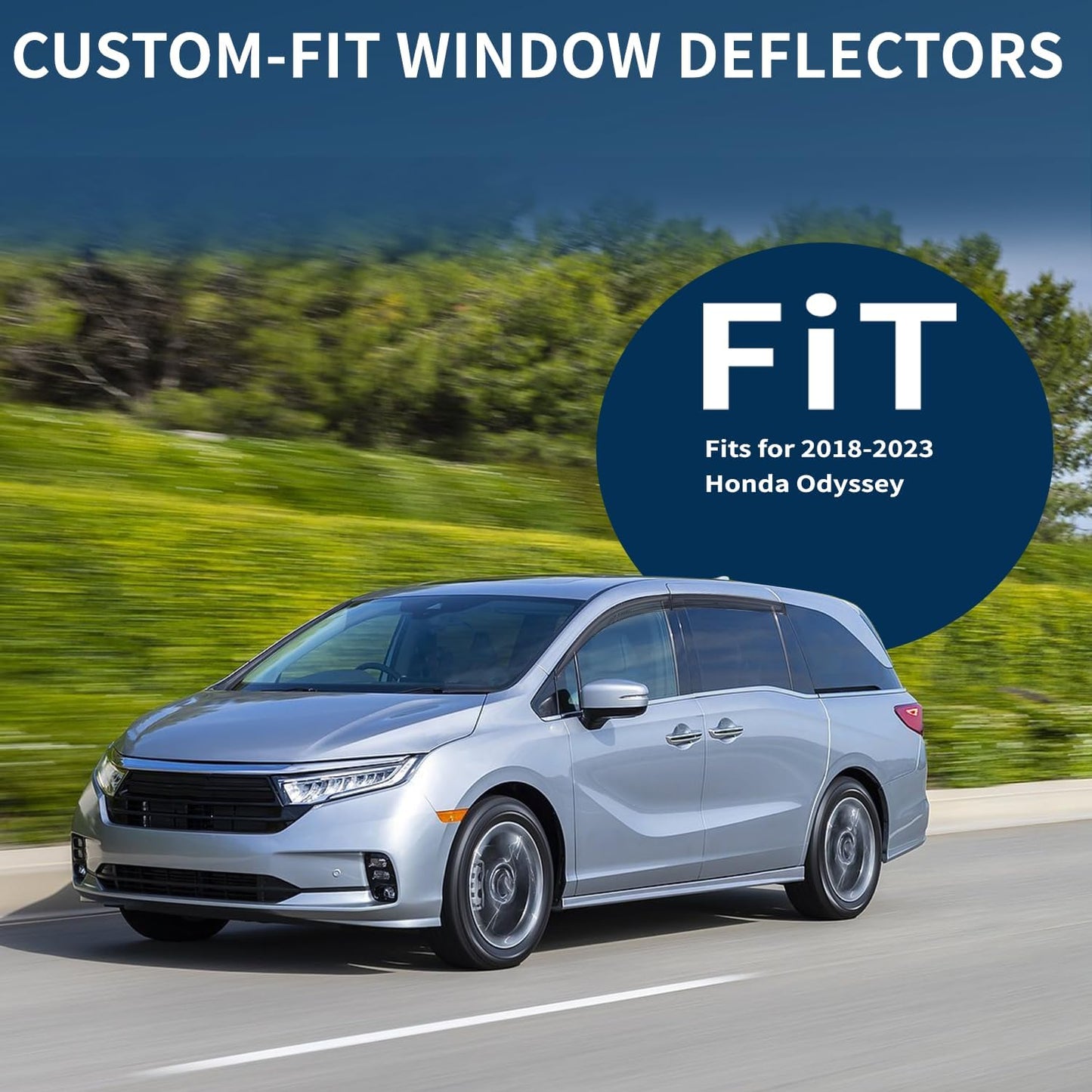 4PCS Rain Guards Window Visors Wind Deflector Fits for 2018-2023 Honda Odyssey, Front & Rear Outside Mount Vent Shade, Tape-on Vent Visors, 2018 2019 2020 2021 2022 2023