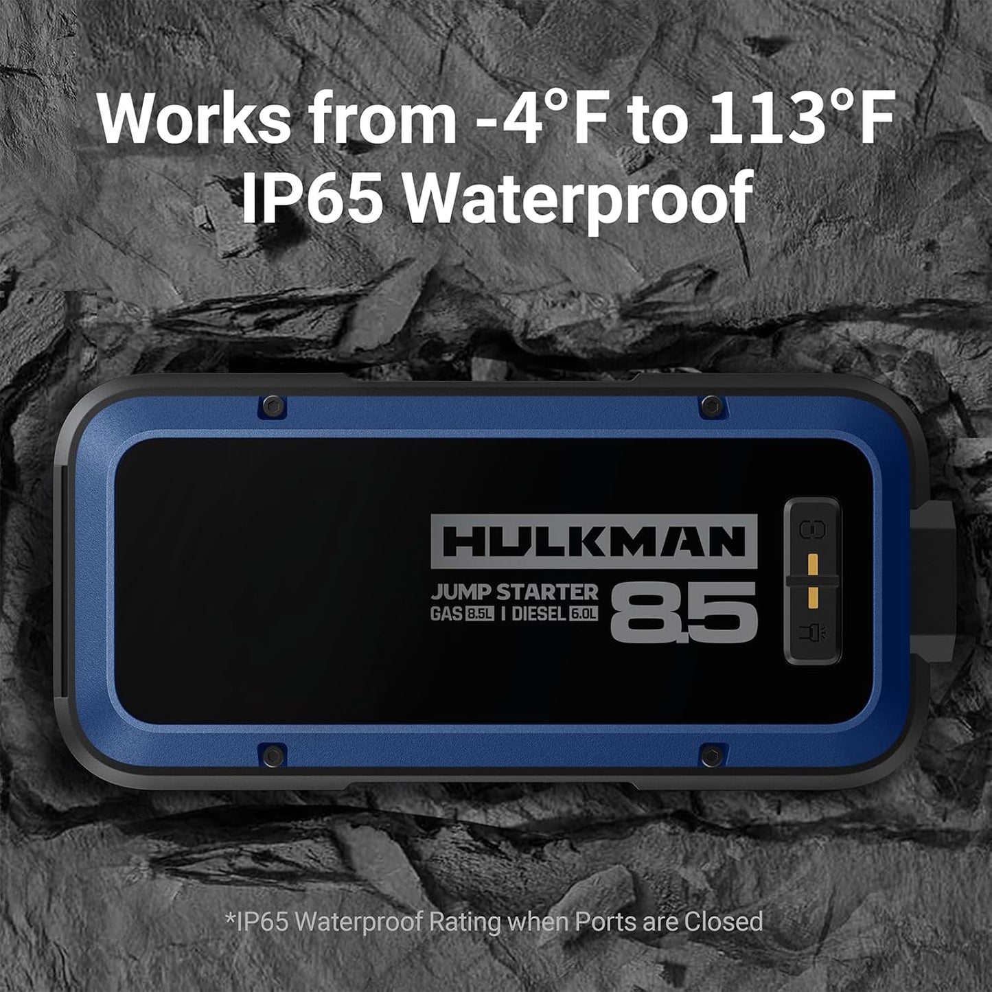 Hulkman Alpha85,Cobalt Blue, 2000A 74Wh Smart Jump Starter, 12V Portable Car Battery Booster with 3.3" Display, USB-C Power Pack,Includes 65W Wall Charger,Jumper Cables for up to 8.5L Gas/6.0L Diesel