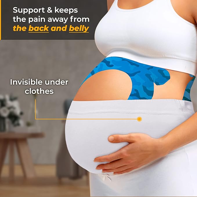 Kinesiology Tape-Incredible Support for Athletic Sports and Recovery + Free Taping Guide-Uncut 2 inch 100 feet Roll (Electric Blue Camo + Free Taping Guide, Pack of 1)