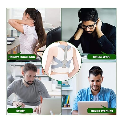 Posture Corrector for Women,Invisible Back Brace for Hunching and Bad Posture,Relieve Shoulder and Neck Muscle Pain,Adjustable Posture Brace for Upper Back Support (Small)