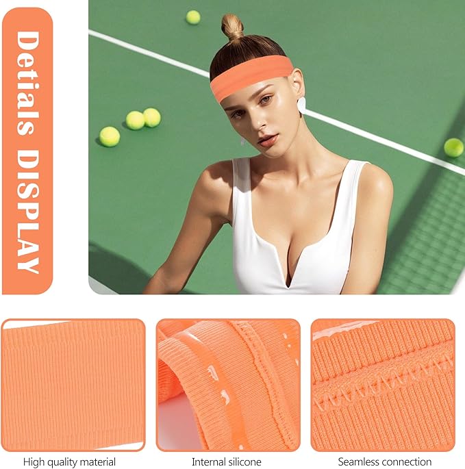 Workout Headbands Non Slip Headband Sport Headbands Sweatbands Elastic Sport Hair Bands for Sports Travel Indoor Fitness Gym