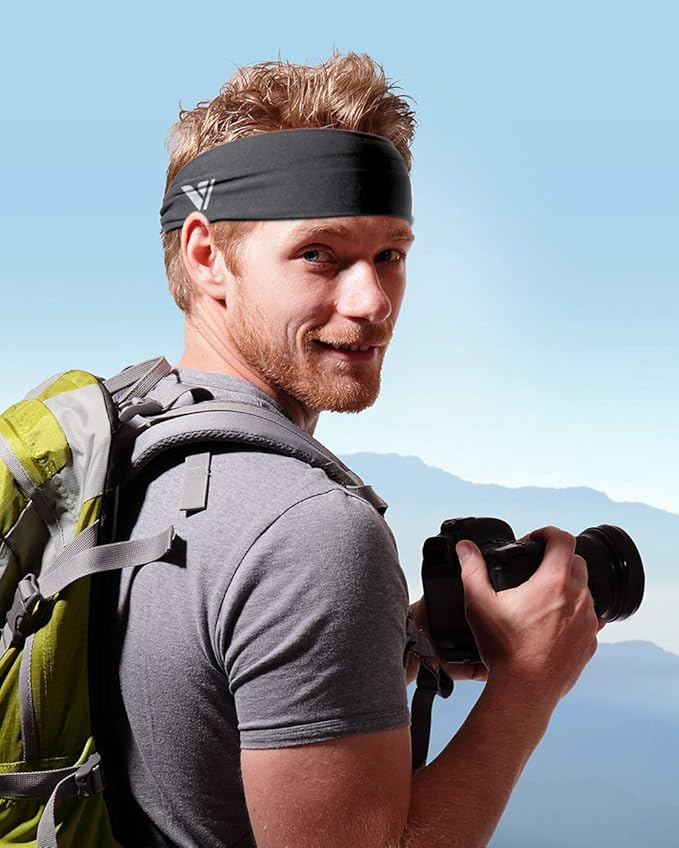 Vgogfly Running Headbands for Men Sweatbands Sports Sweat Bands Mens Workout Thin Fitness Gym Yoga 4 Pack…