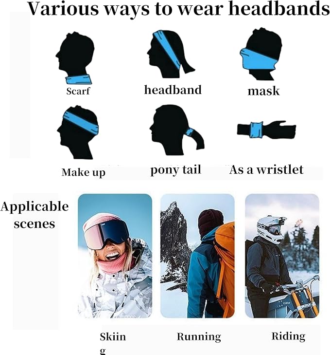 8-Pack Headbands for Women Wide Hair Band Non-Slip Head Bands for Sport Yoga, Running Fitness.