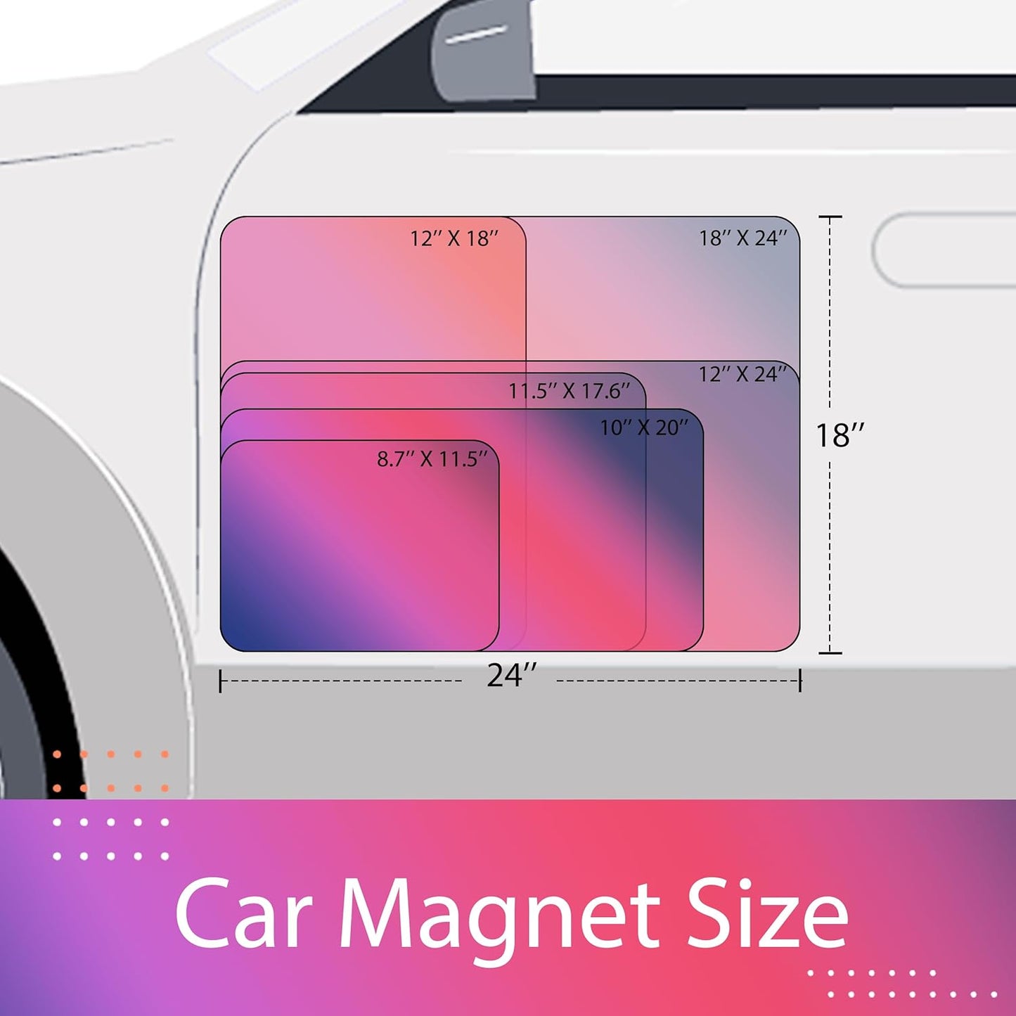 Custom Magnetic Bumper Stickers 2 Pack | Personalized Logo, Text, and Image Reflective Magnetic Signs for Vehicles | Effective Advertising Signs | Various Size | Weather-Resistant-4.5x15in