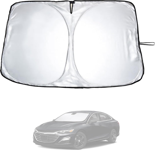 for Chevy Malibu 2016-2024 2025 Windshield Sunshade - EcoNour 240T Polyester Material Cars Sun Visor Reflector Blocks UV Rays - Foldable Sunshade Interior Protection - Chevy Malibu Accessories