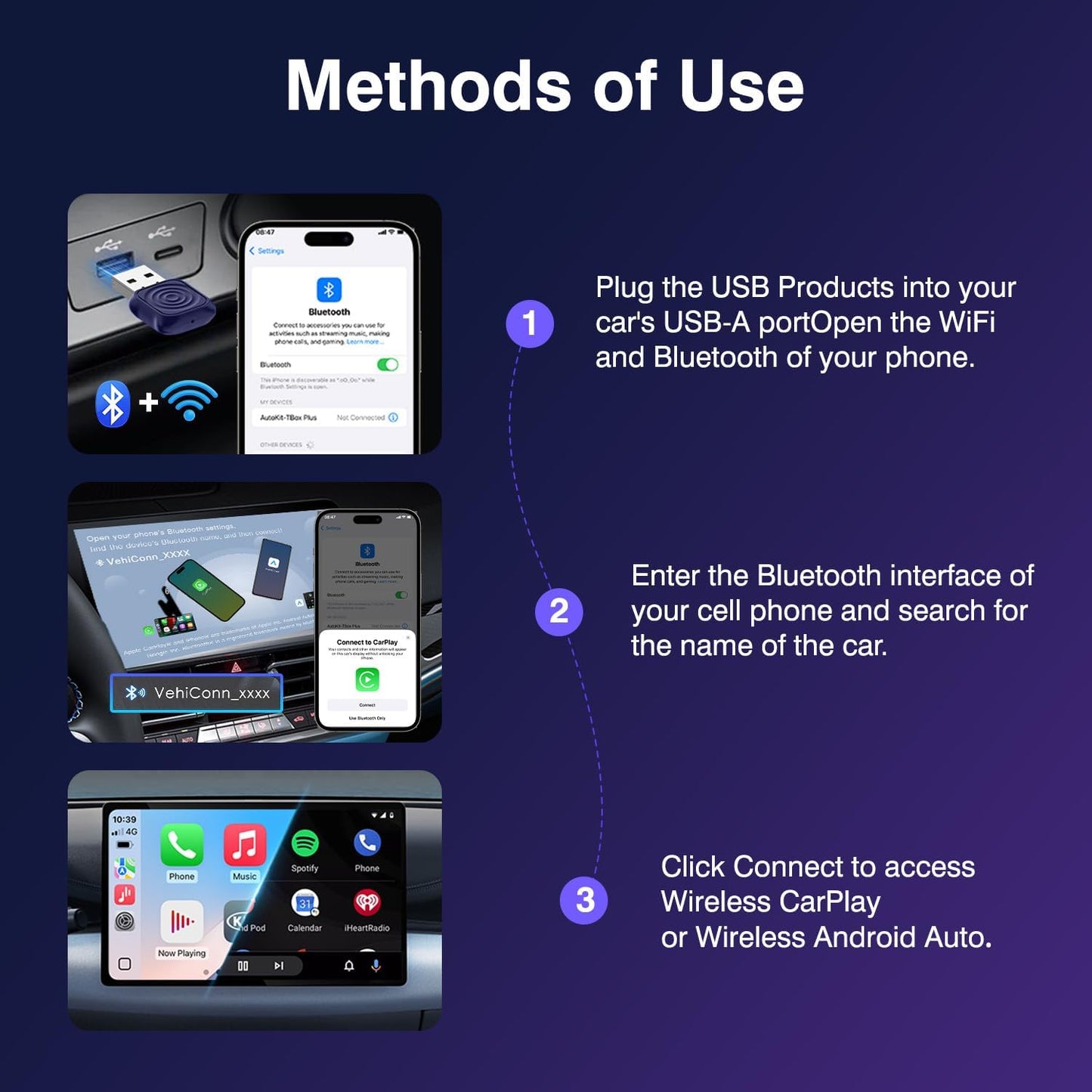 CarlinKit MiNi Ultra Wireless CarPlay & Android Auto Adapter - Plug & Play USB-A/USB-C Upgrade for Wired Cars | Retains OEM Mic, Sound Quality & Controls | OTA Updates