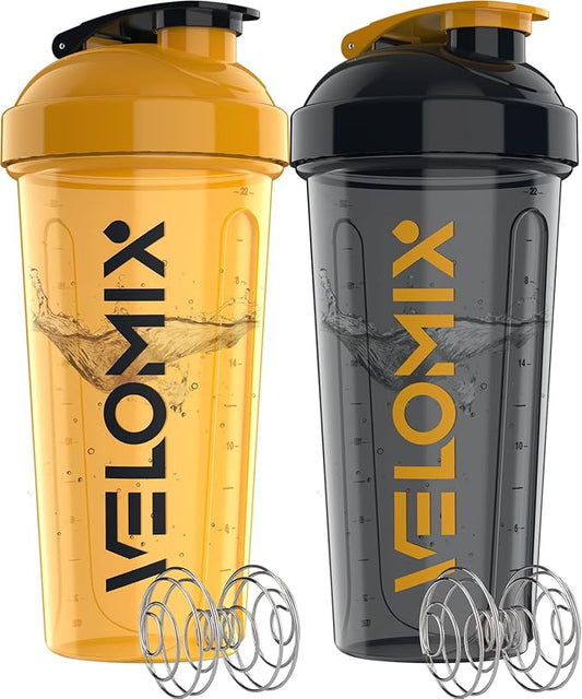 '-2 Pack- 28 oz Protein Shaker Bottles for Protein Mixes - 2x Wire Whisk | Leak Proof Shaker Cups for Protein Shakes | Protein Shaker Bottle Pack (Golden Stone)