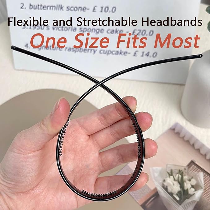 6 Pack Flex No Pressure Headbands for Women - Designed for Eyewear, Matte Finish, Comfortable Plastic With Teeth