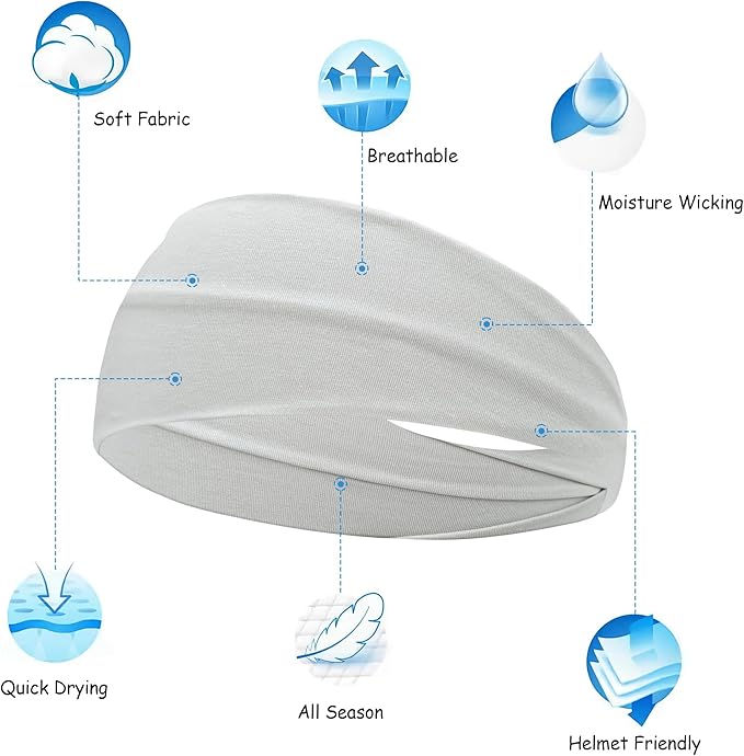 JOYOYO Unisex Headbands for Women's Hair Soft Stretchy Fabric Kylie Head Band Bandeaux Hair Accessories for Workout Gym Yoga Hair Band,100% Pure Cotton