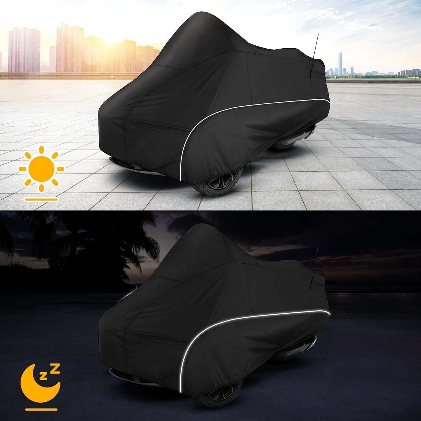 for Spyder F3 Full Cover Compatible with Can-Am Spyder F3T Tour & Limited 300D Oxford Fabric Protector from Dust Snow Rain Sun Rays