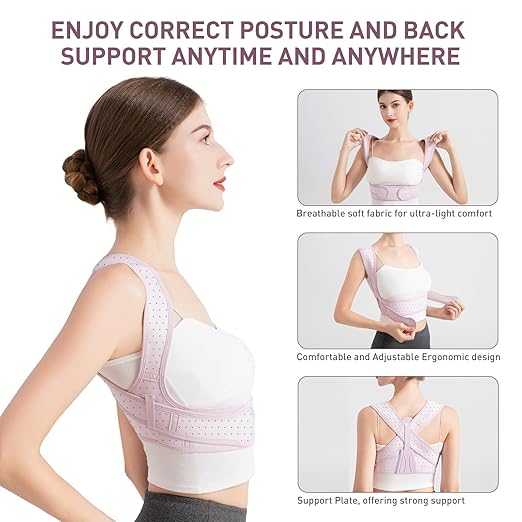 Posture Corrector For Women, Adjustable Back Brace For Posture, Back Posture Corrector Providing Pain Relief From Lumbar, Neck, Shoulder, And Clavicle, Back (L/XL Upper Waist 35-45 Inch)