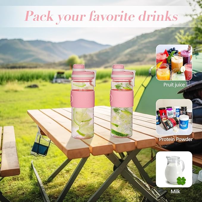 Shaker Bottle - 650ml/23oz, Durable & Leak-Proof, Perfect for Super Creamy Fitness Protein Shakes - Pink