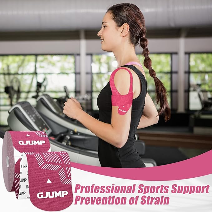 Kinesiology Tape, Original Cotton Elastic Athletic Tape for Muscle Strain Relief & Joint Support, 40 Count Precut Strips 2 Rolls, Waterproof & Breathable Sports Tape for Support and Recovery