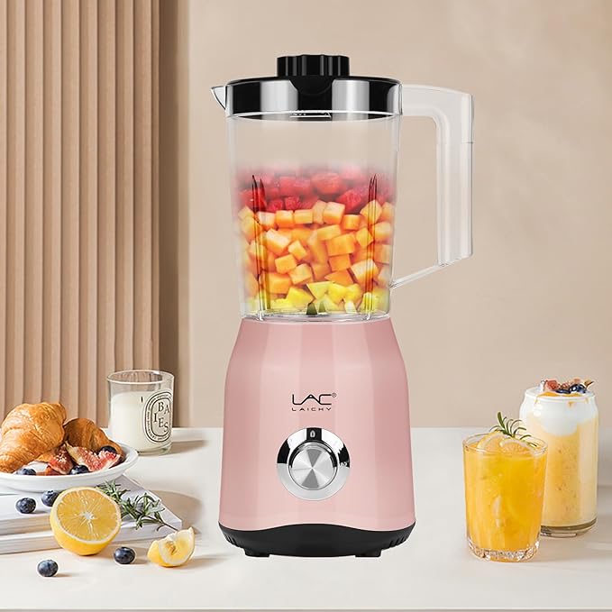 Blender for Smoothies,Personal Blender and Grinder Combo for Kitchen with a 54oz Portable Smoothie Cups,Shakes,Juices,Frozen Drinks and a 12oz Coffee Cup with Seal Cover for Coffee Beans(Pink)