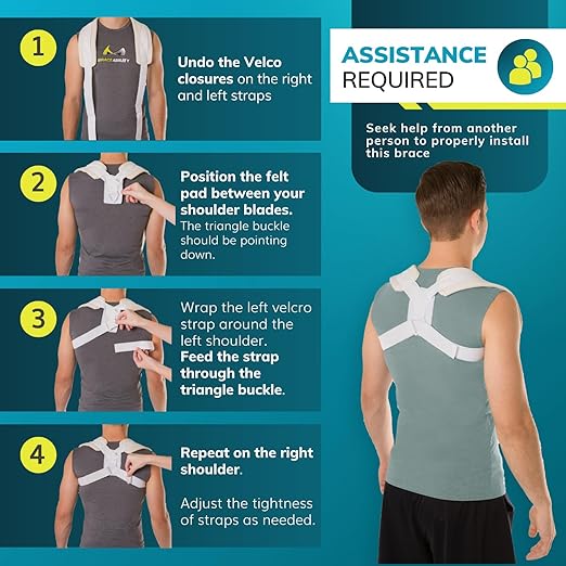BraceAbility Clavicle Support Brace - Figure 8 Upper Back Brace Posture Corrector for Women and Men, Shoulder Straightener, Kyphosis Relief, Sling for Injuries and Fractures (Small)