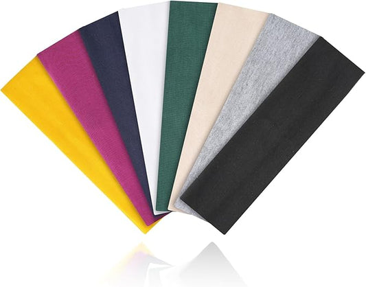 Workout Headbands for Women Non Slip - 8PCS Elastic Sport Head Bands for Women's Hair, Sweat Headband for Athletic Yoga Running Gym