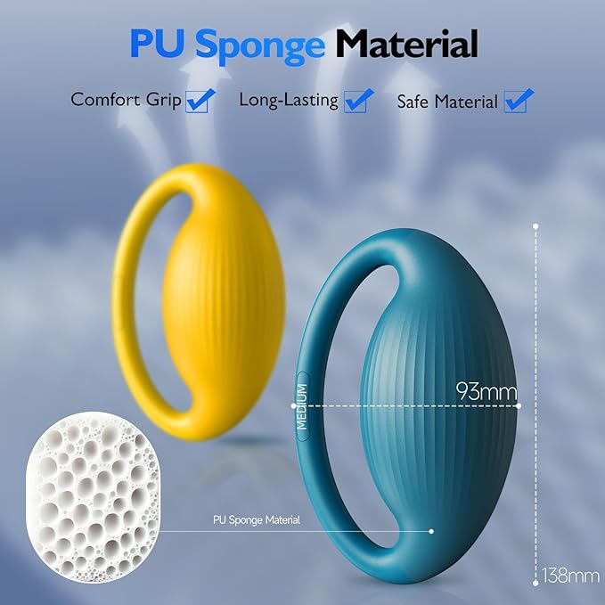 FitBeast Hand Exercise Balls - 3 Resistance Levels Stress Balls for Adults, Squeeze Balls for Hand Therapy, Rehabilitation, Arthritis, Muscle Building