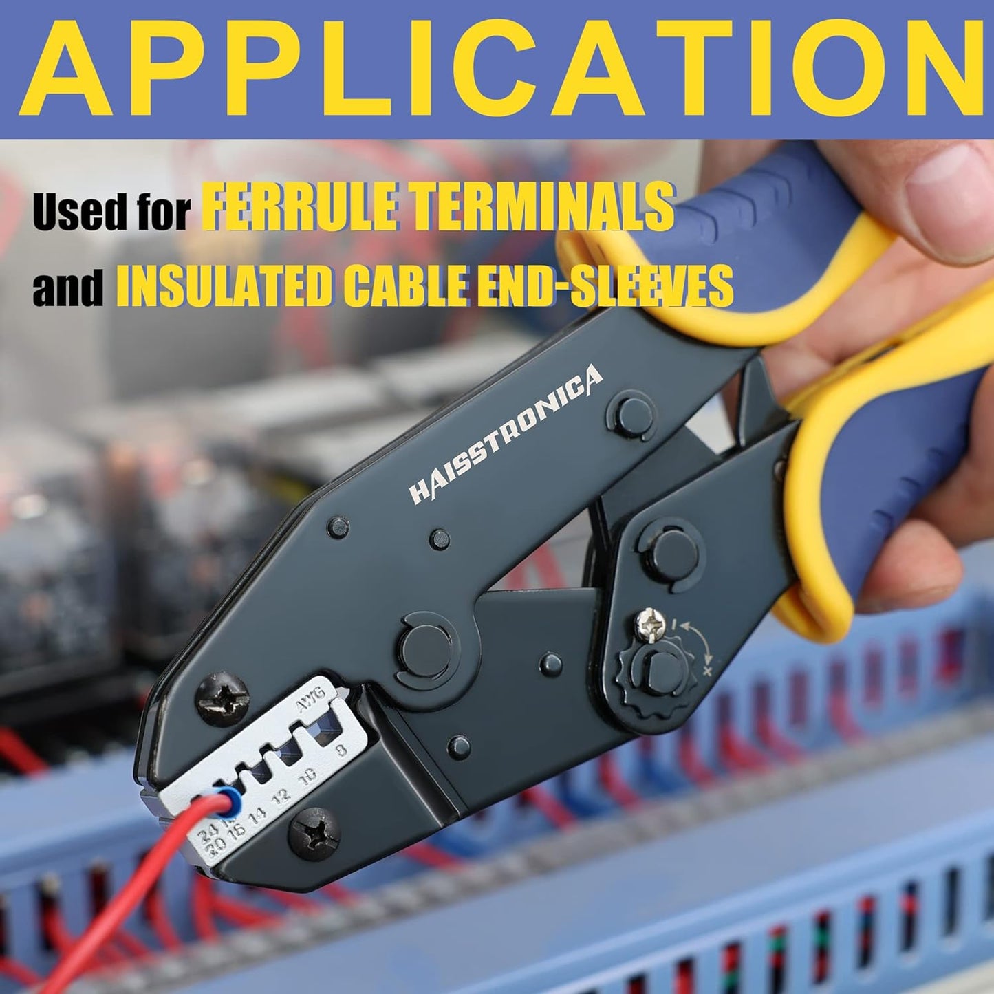 haisstronica Crimping Die for Ferrule Terminals, 24-8 AWG