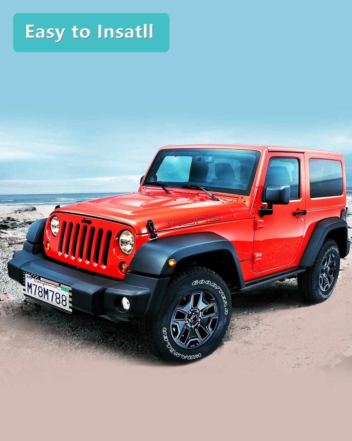 American Flag License Plate Frame- Black Front Rear Patriotic USA ‌Car Tag Frames, 2 Pack 2 Hole Heavy Duty Brushed Aluminum Plastic Composite Holder with Screws Caps