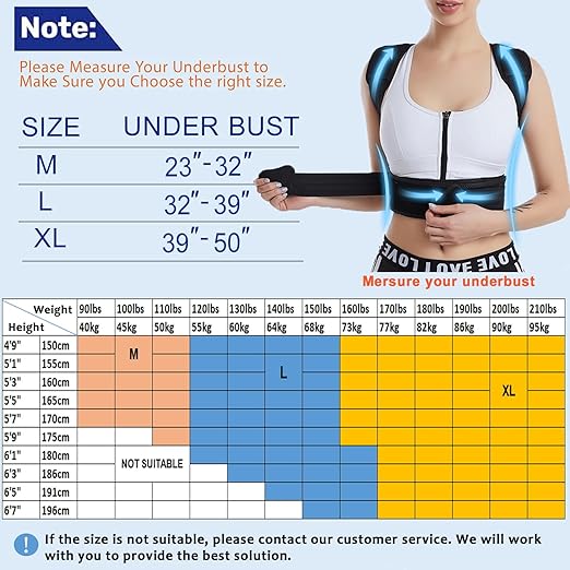 Mercase Posture Corrector for Men & Women, Adjustable Back Brace for Upper Back & Shoulder Support, Pain Relief & Better Posture, Extra Large (39-50 inches)