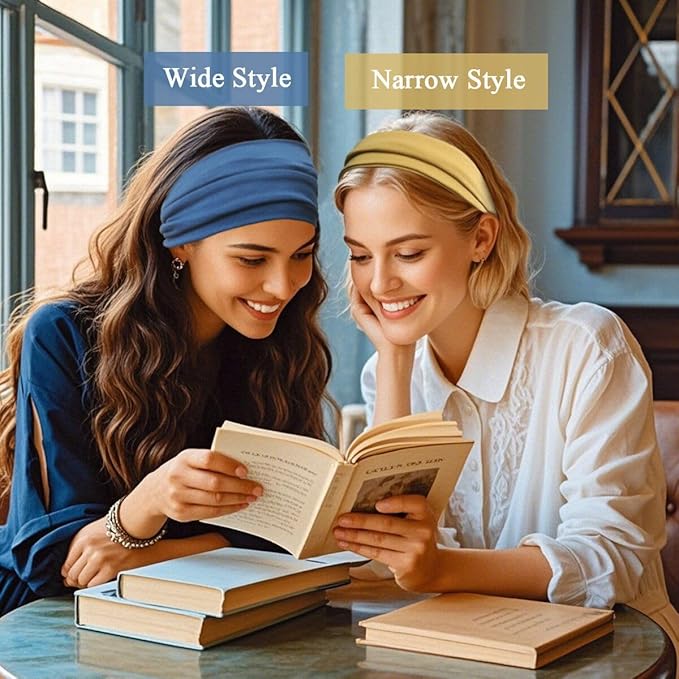 Wide Headbands For Women Stretch Headband Boho Head Bands Women's Hair Band Turban Workout Hairband Accessories 6 Pack