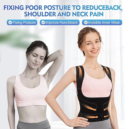 Back Brace Posture Corrector for Women and Men, Adjustable Shoulder Straightener, Posture Corrector Relieves Upper and Lower Back Pain, Lumbar, Neck, Scoliosis, Improves Hunchback, Shoulder Pain (Medium)
