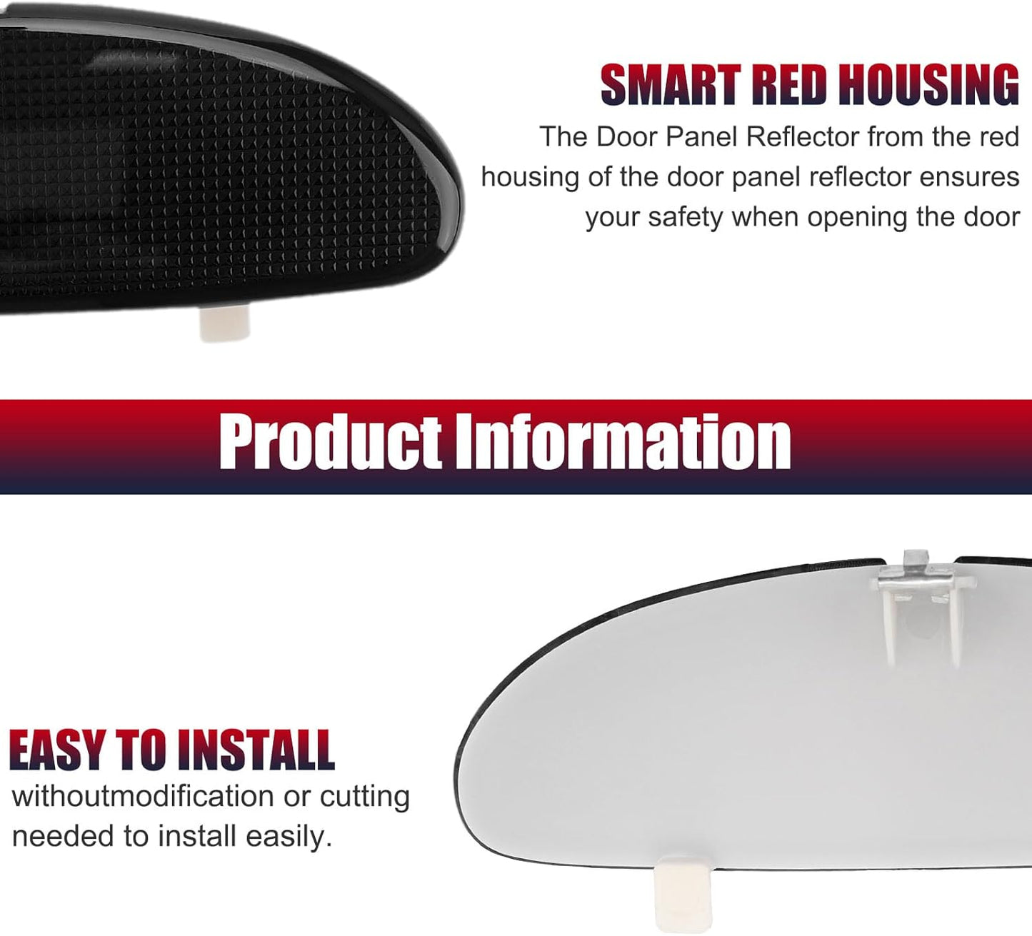 DERI Car Front Inner Door Panel Reflector Plate with Buckle Compatible with C5 Corvette 1997-2004, Left or Right Side Door Panel Reflector Assembly Replace 10295148 (Black)