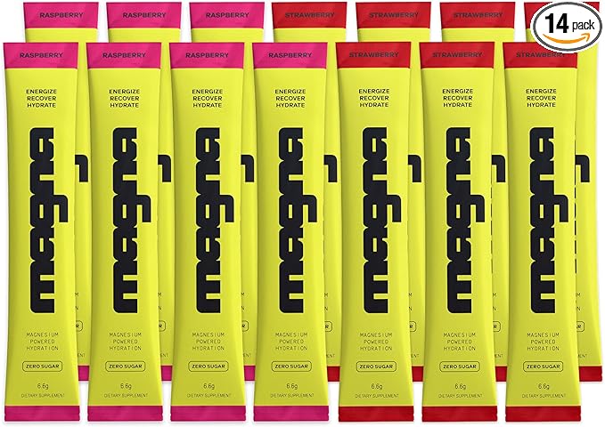 Magna Electrolyte Powder Drink Mix for Hydration, Energy & Focus Support with Magnesium L Threonate, Malate & Glycinate, Sodium, Potassium, Vitamin D, B6 & B12, Watermelon Lime Flavor, 14 Servings