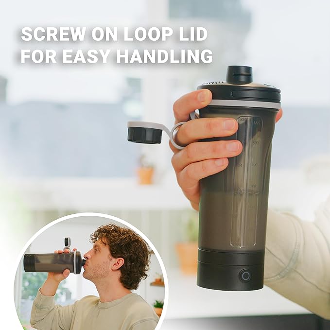 Electric Shaker Bottle, Portable Blender Protein Shaker, USB Rechargeable MixMate Blender For Protein Shakes Pre Workout Greens Coffee Pancake Mix Cocktail Cocktails (Lavender)