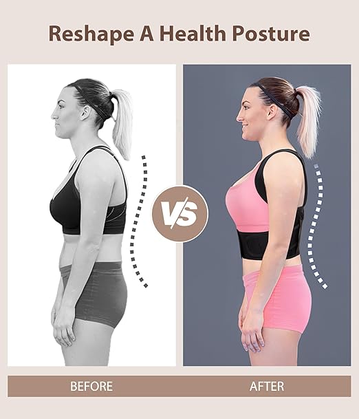 URSEXYLY Posture Corrector for Women Adjustable Upper Back Brace Posture Support Back Straightener Pain Relief(XL/2XL,Black)