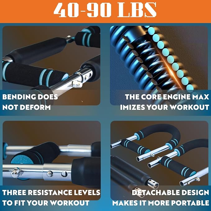 Twister Arm Trainer - Adjustable Chest Workout Equipment - Arm Trainer for Men - Chest Trainer for Men - Shoulder Muscle Training - Portable Spring Resistance - Home Fitness Equipment (40–90 lbs)