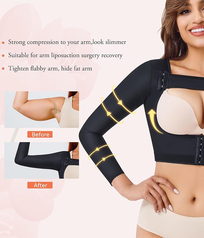 LANCS Women Upper Arm Shaper Post Surgical Compression Sleeves Slimmer Tops Posture Corrector Vest Shapewear