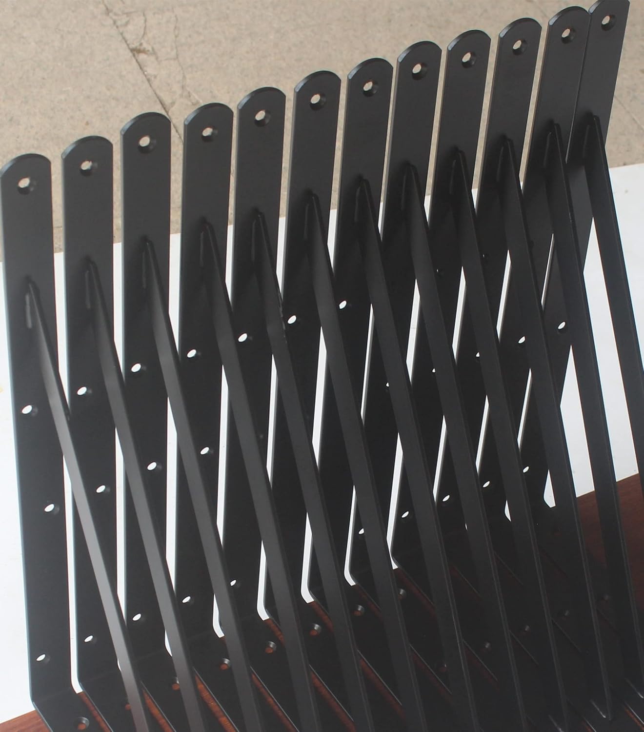 32 Pack L14 x H 10" Black Heavy Duty Shelf Brackets with Screws Metal Shelf Brackets Shelf Support Angle Brackets for Shelves L Brackets Heavy Duty Floating Shelf