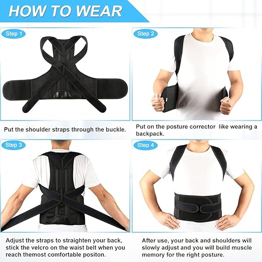 PAZAPO Posture Corrector for Men&Women - Back Brace for Lumbar Support and Upright - Breathable Back Straightener Back CorrectorX-Large(37-42 Inches)
