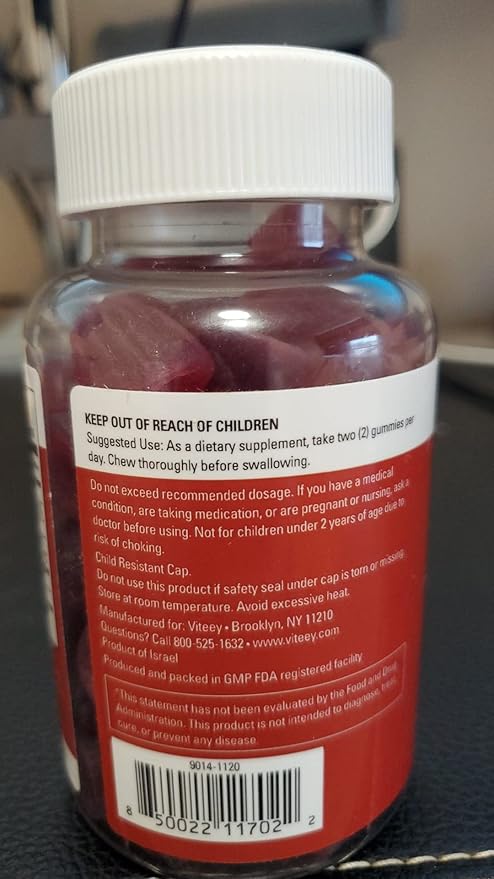 Viteey Apple Cider Vinegar Gummies and Ginger – 1000 mg ACV Gummies for Weight Loss, Detox and Digestion – Vegan, Gluten-Free – 120 Count