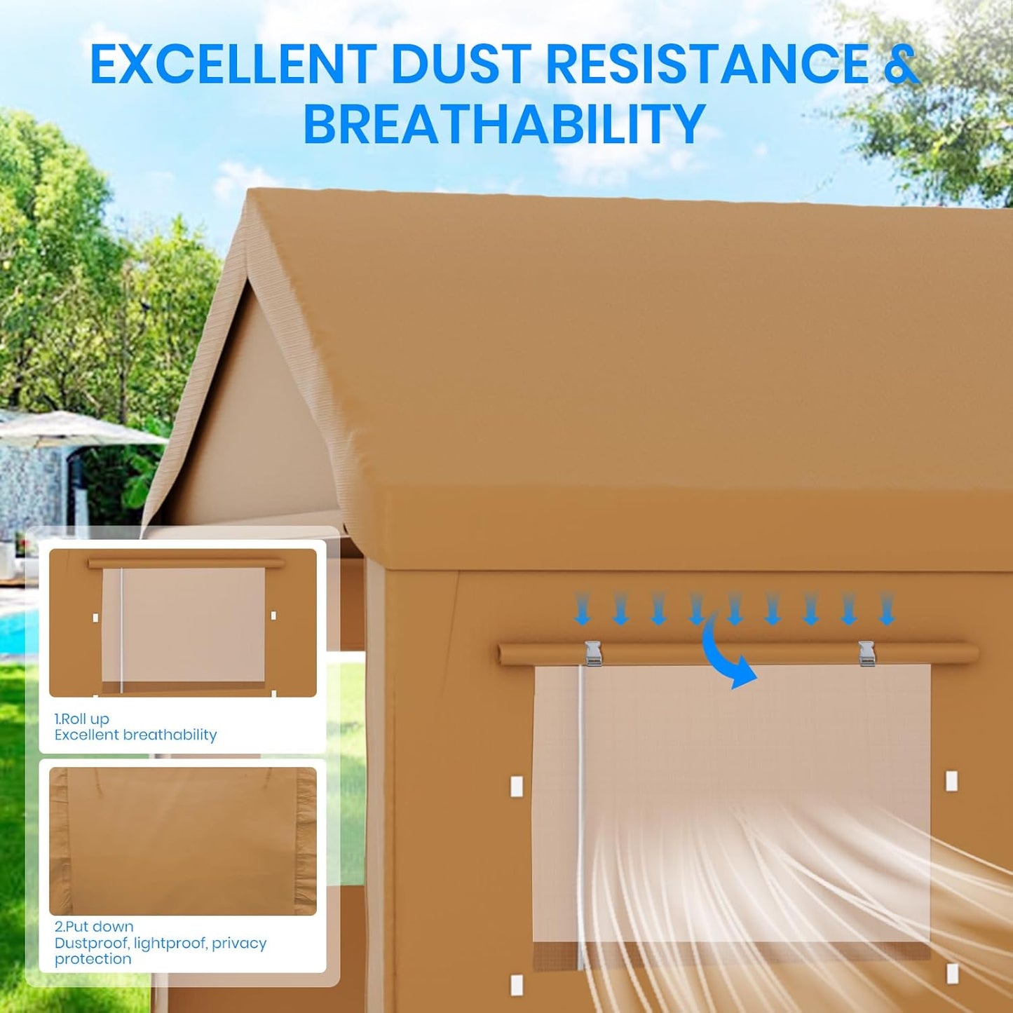 Carport 12x20 FT Heavy Duty, Outdoor Portable Garage with Removable Sidewalls & Doors, Waterproof, UV-Resistant Canopy Shelter for Vehicles, Boats, RVs, Trucks, All-Season Car Port,Yellow