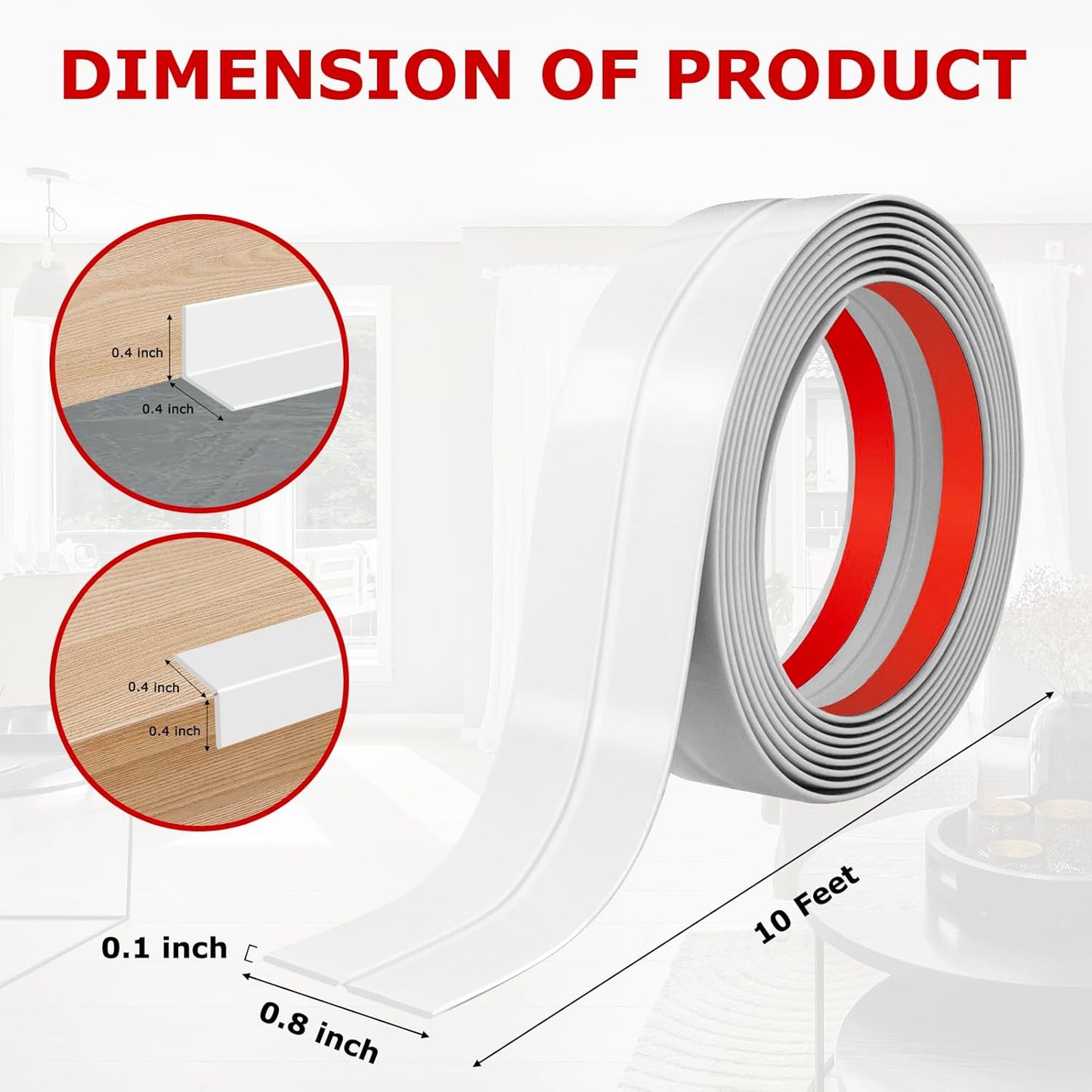 Flexible Wall Corner Protector Moulding Trim Peel and Stick Wall Corner Guards Edge Protector Self Adhesive Molding Trim Strip for Edge Ceiling (White, 0.8 in x 10 Ft)