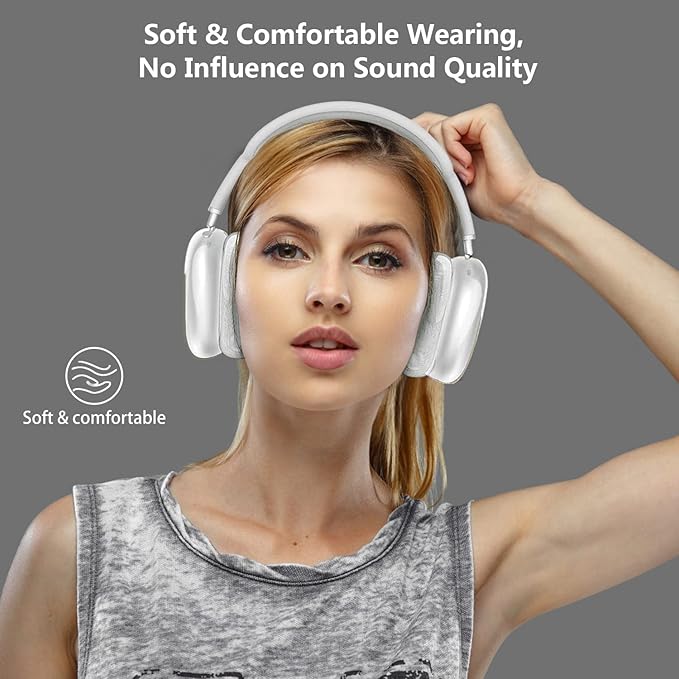 for AirPods Max Case Clear,with Earpad Case Cover/Ear Cups Skin,Soft TPU Protector for Airpods Max Cover,Anti-Scratch No-YellowTransparent Protective AirPod Max Accessories-Clear