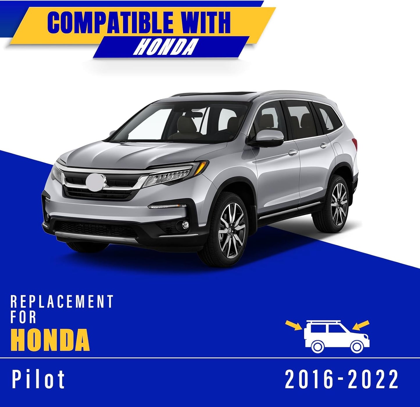 3 wipers Replacement for 2016-2021 2022 Honda Pilot, Windshield Wiper Blades Original Equipment Replacement - 26"/24"/14" (Set of 3) U/J HOOK