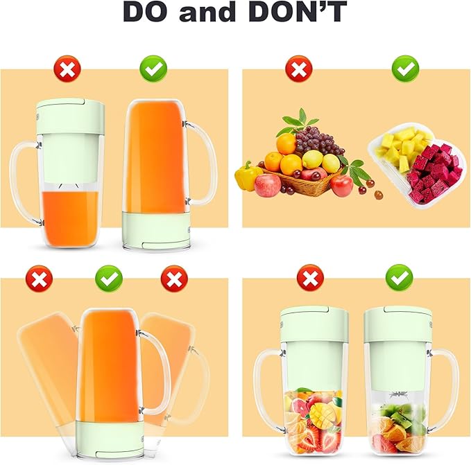 Portable Blender, 10 oz Mini Personal Blender for Smoothies, Fruits, and Veggies with Rechargeable USB, Easy to Clean suitable for Traveling or Camping(Green)